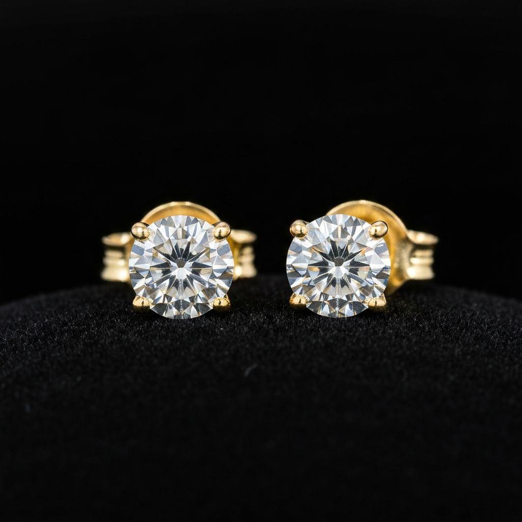 Diamond stud earrings