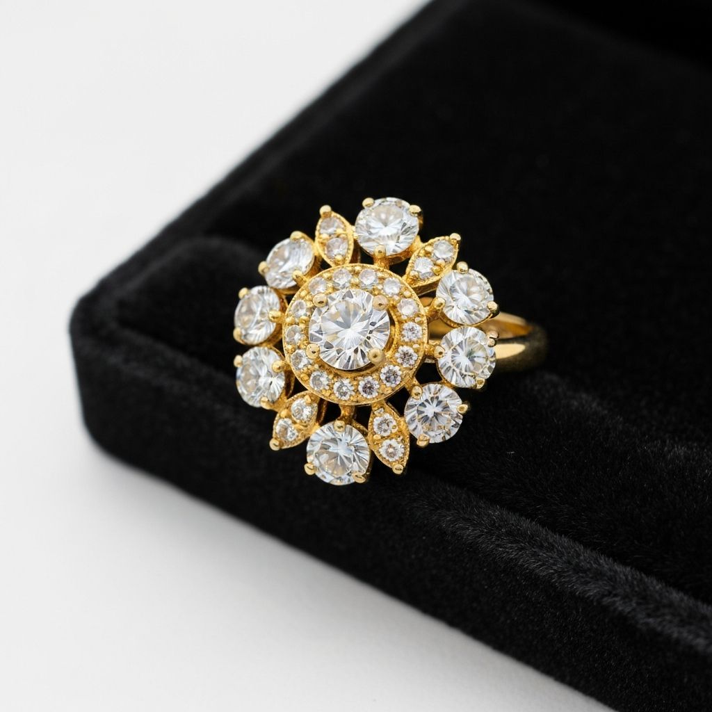 Diamond cluster statement ring